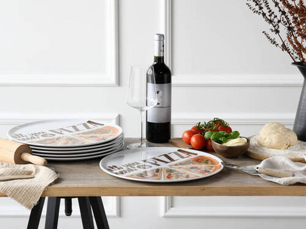 PIZZATELLERSET Porzellan 6-teilig  - Weiß, Trend, Keramik (33cm) - Creatable
