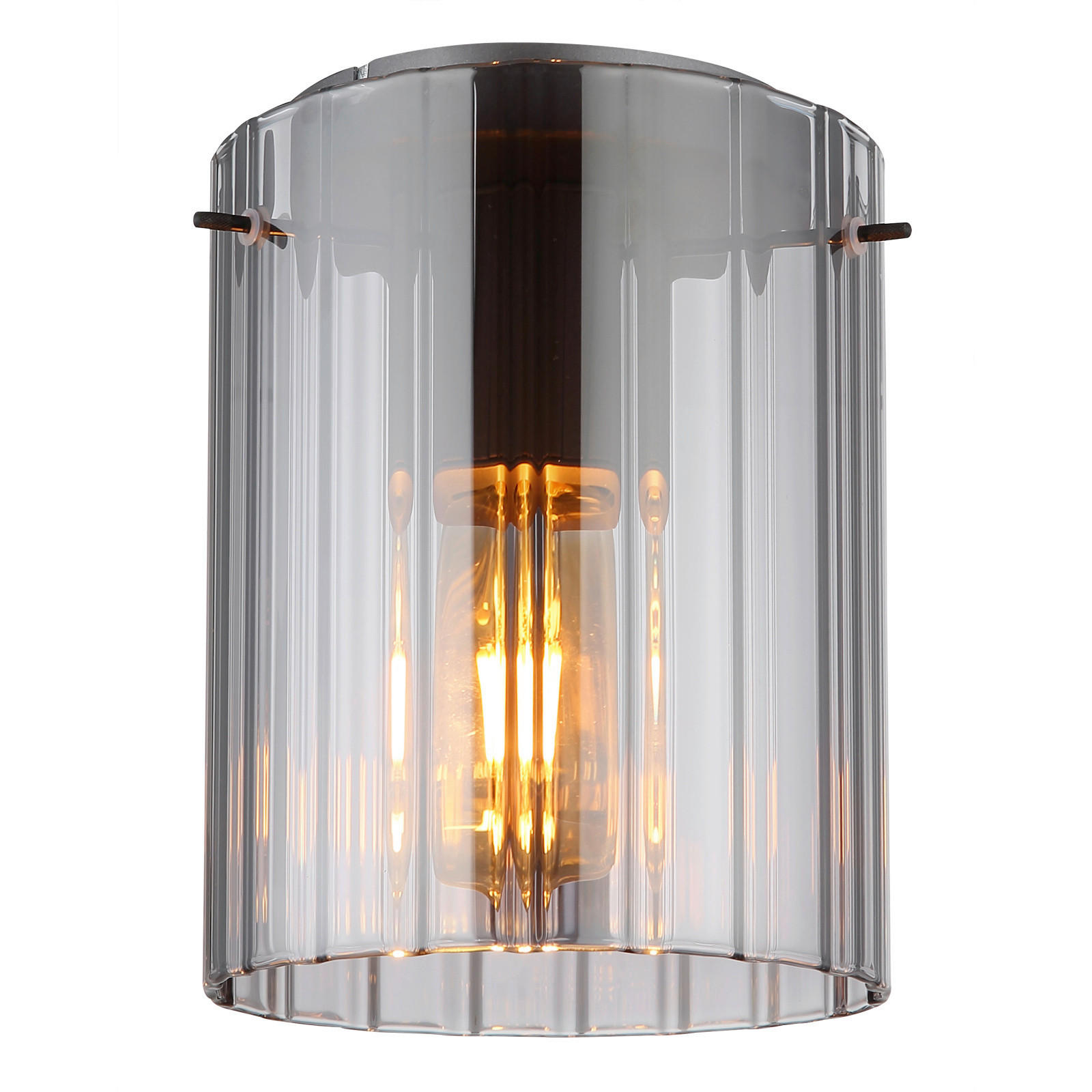 DECKENLEUCHTE  18/23 cm    - Dunkelgrau, Design, Glas/Metall (18/23cm) - Globo