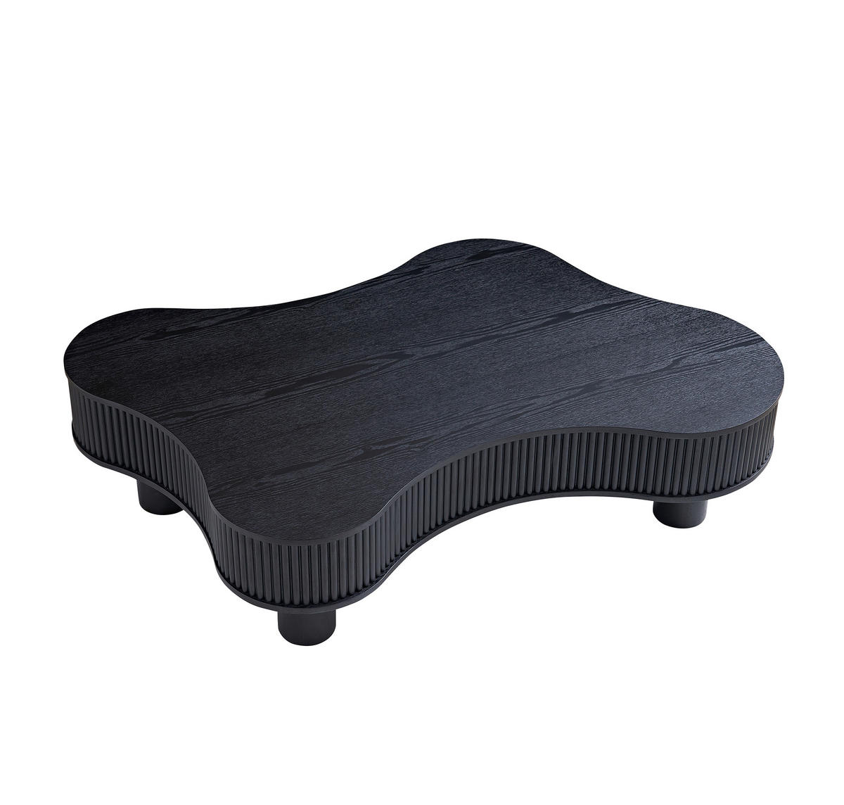 COUCHTISCH furniert 116/77/32 cm Freiform Schwarz  - Schwarz, MODERN, Holzwerkstoff (116/77/32cm) - Livetastic
