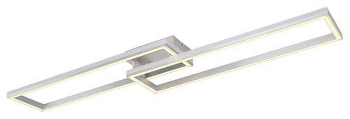 LED-DECKENLEUCHTE 40 W    119,5/25,5/10 cm  - Silberfarben/Opal, Design, Kunststoff/Metall (119,5/25,5/10cm) - Globo