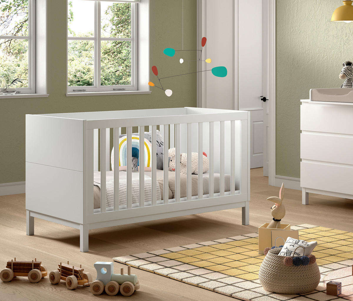 KINDER-/JUNIORBETT 70/140 cm  in Weiß  - Naturfarben/Weiß, MODERN, Holz/Holzwerkstoff (70/140cm) - MID.YOU