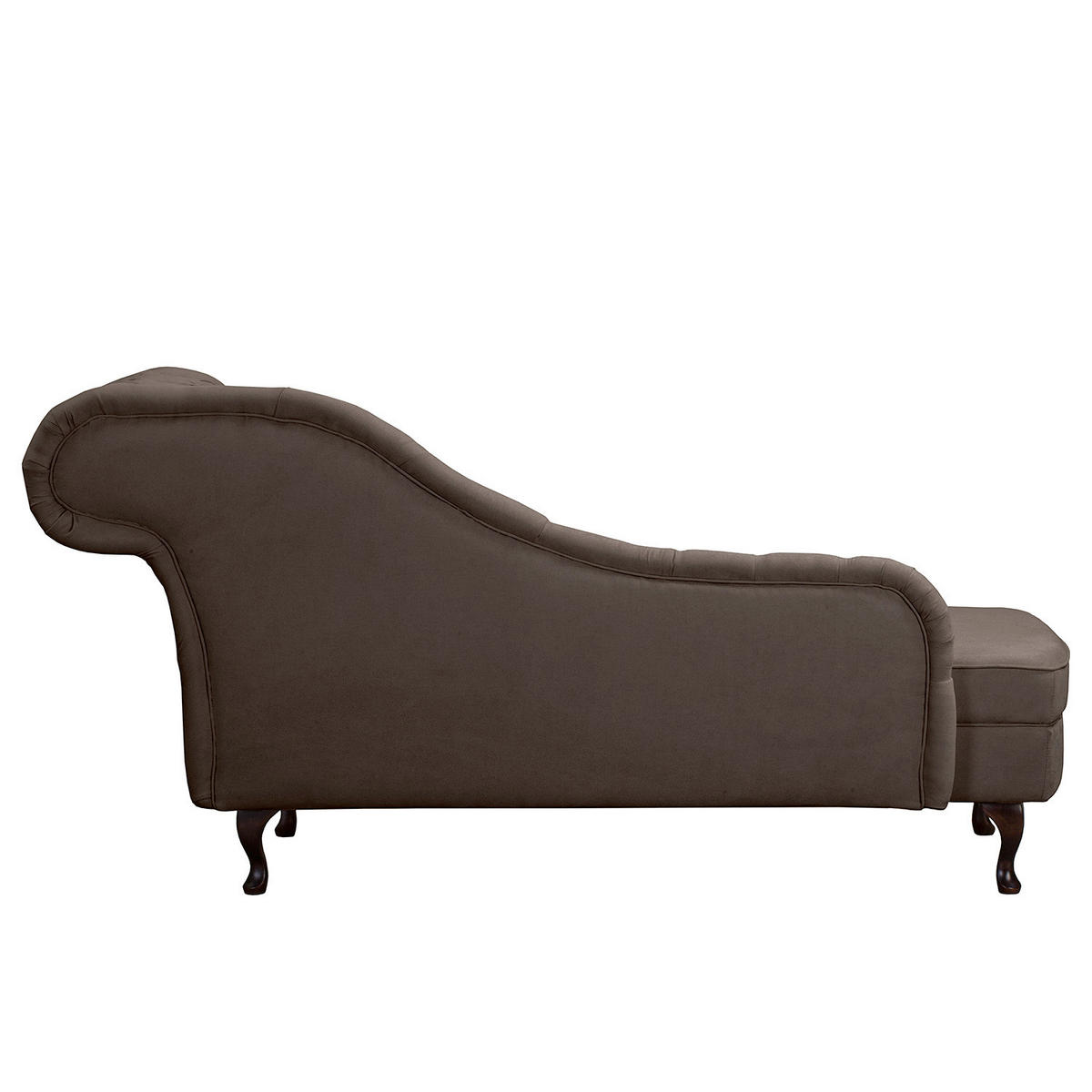 RÉCAMIERE Mikrofaser Graubraun  - Graubraun/Braun, Design, Holz/Textil (185/93/75cm) - Livetastic