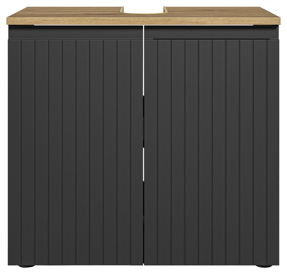 WASCHBECKENUNTERSCHRANK 60/57/36 cm  - Eichefarben/Schwarz, MODERN, Holzwerkstoff/Kunststoff (60/57/36cm) - MID.YOU