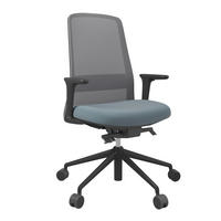 DREHSTUHL Blau, Grau, Schwarz  - Blau/Schwarz, MODERN, Leder/Kunststoff (70/103-115/70cm)
