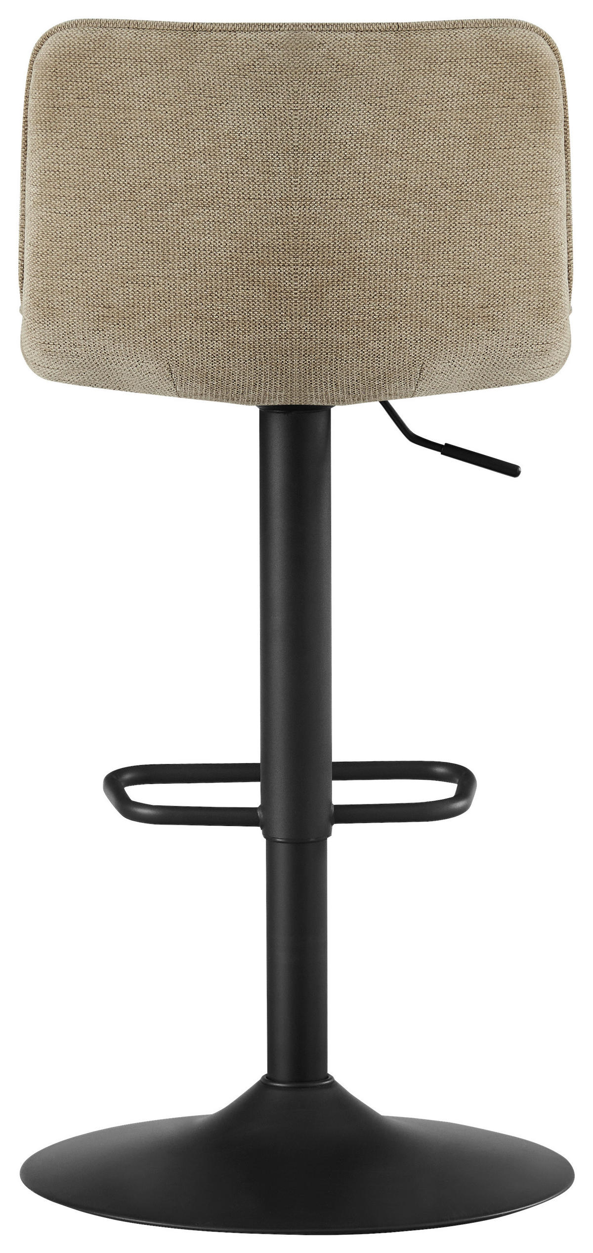 BARHOCKER Webstoff Schwarz, Taupe Eisen Stoffauswahl, Sitzfläche 360° drehbar  - Taupe/Schwarz, Design, Textil/Metall (45/88-109,5/50cm) - home24