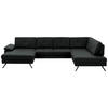 WOHNLANDSCHAFT in Lederlook, Mikrofaser Anthrazit  - Anthrazit/Schwarz, Design, Textil/Metall (345/220cm) - Beldomo System