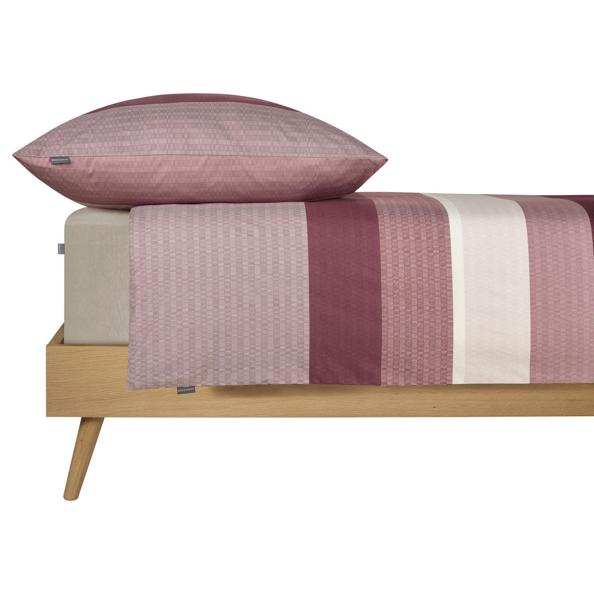 BETTWÄSCHE 2-teilig ENDY STRIPES Renforcé 135/200 cm  - Beere, Basics, Textil (135/200cm)