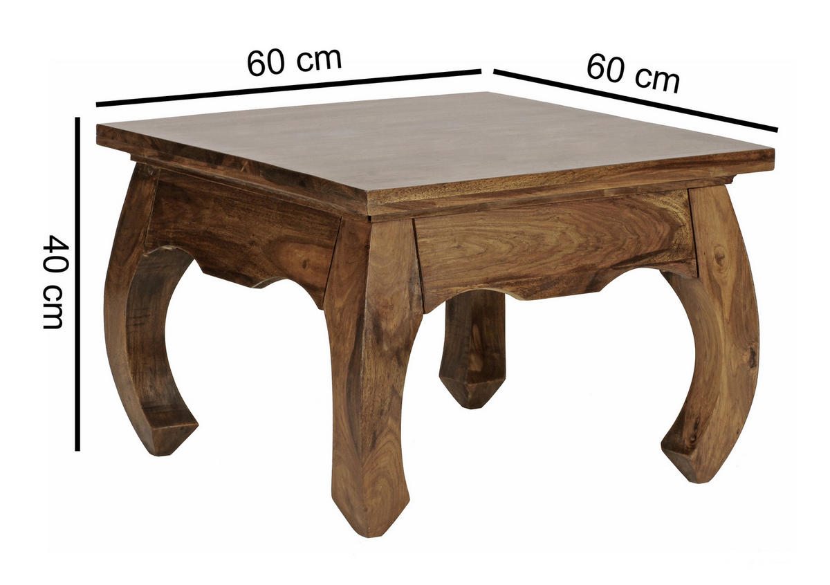 DOHÁNYZÓASZTAL fa 60/60/40 cm   - sheesham, Design, fa (60/60/40cm) - MID.YOU