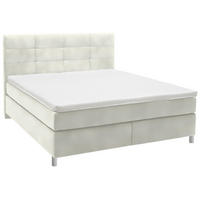 BOXSPRINGBETT 200/200 cm  in Weiß  - Chromfarben/Weiß, KONVENTIONELL, Kunststoff/Textil (200/200cm) - Voleo