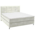 BOXSPRINGBETT 180/200 cm  in Weiß  - Chromfarben/Weiß, KONVENTIONELL, Kunststoff/Textil (180/200cm) - Voleo