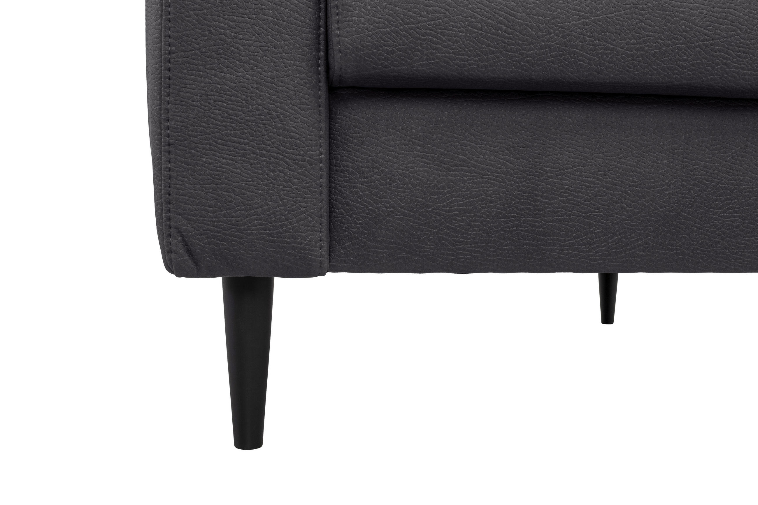 SESSEL Lederlook Grau    - Schwarz/Grau, KONVENTIONELL, Holz/Textil (87/96/86cm) - Carryhome