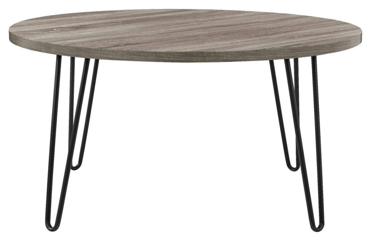 BEISTELLTISCH in Metall 90/45/90 cm  - Eichefarben/Schwarz, Design, Metall (90/45/90cm) - MID.YOU