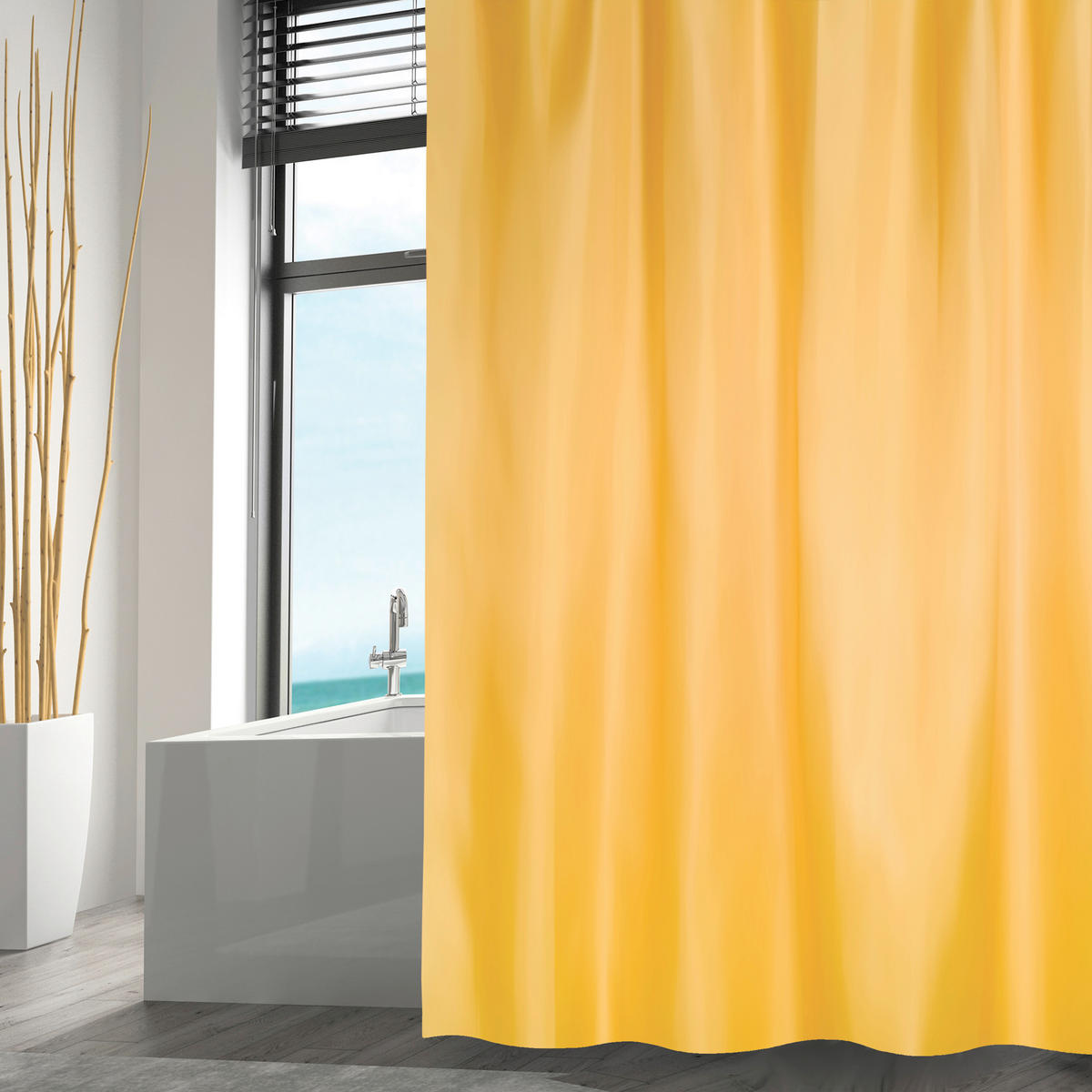 DUSCHVORHANG 180/200 cm  - Senfgelb, Basics, Textil (180/200cm) - MSV