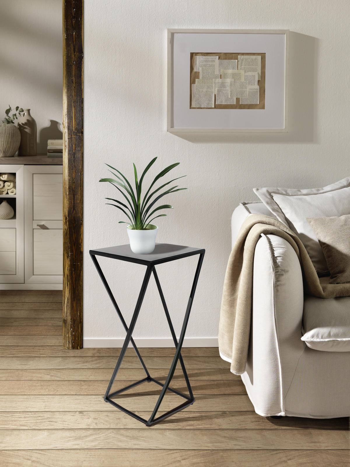 PORTE-PLANTES in Metall 25/25/60 cm   - Schwarz, Lifestyle, Metall (25/25/60cm) - Landscape