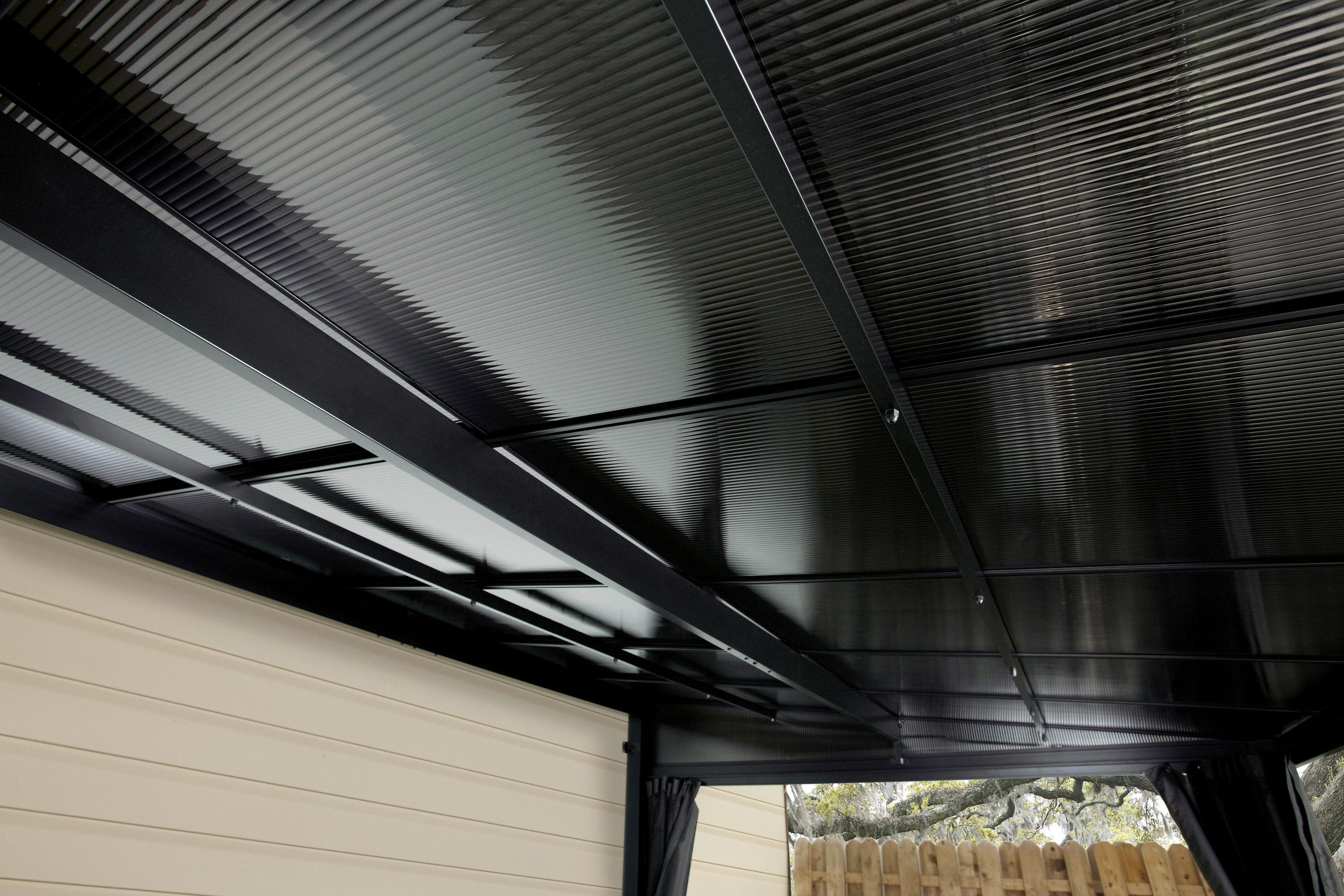 Thumbnail - Ambia Garden Terrassenüberdachung, Anthrazit, Metall, 424x240x296 cm, Sonnen- & Sichtschutz