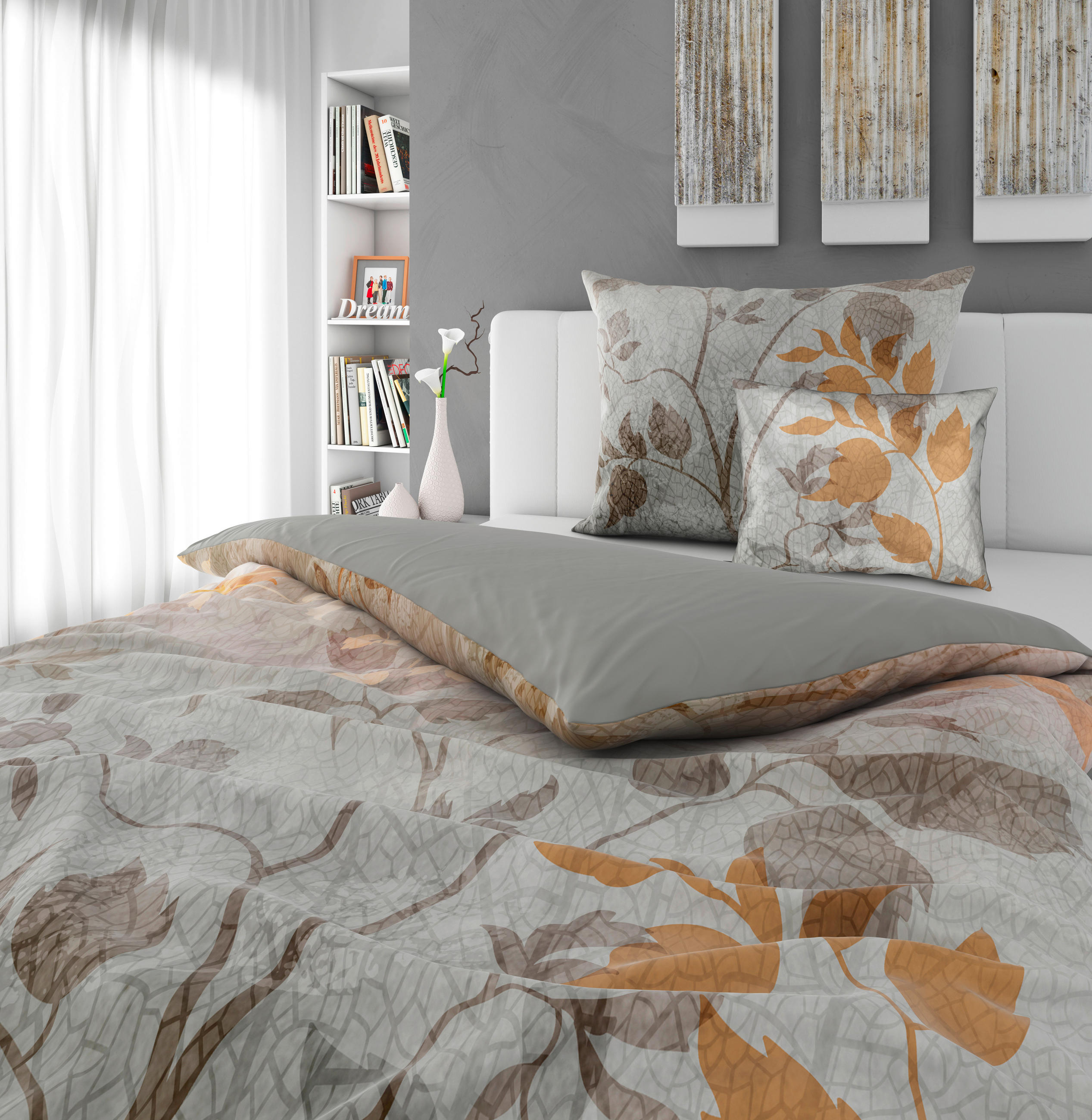 KÉTOLDALAS ÁGYNEMŰHUZAT 140/200 cm  - arany, Design, textil (140/200cm) - Novel