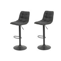 BARHOCKER Mikrofaser Anthrazit Stahl Typenauswahl, Sitzfläche 360° drehbar, abwischbar  - Anthrazit/Grau, MODERN, Textil/Metall (43/91-113/44cm) - MID.YOU