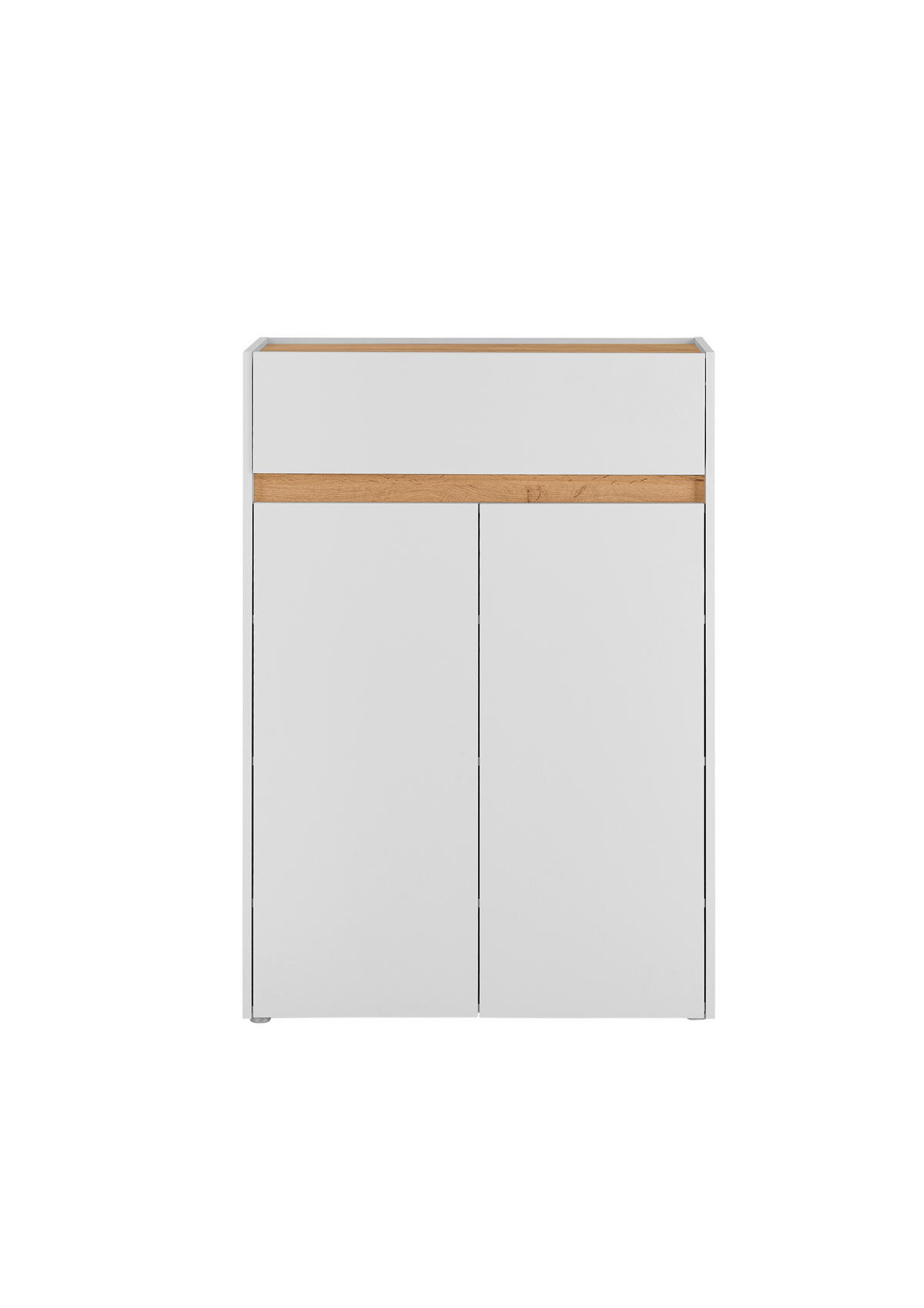 SCHUHSCHRANK Weiß, Eiche Wotan  - Eiche Wotan/Schwarz, Design, Holzwerkstoff/Kunststoff (85/122/35cm) - Modante