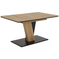 ESSTISCH 140-180/90/76 cm Nachbildung  Holzwerkstoff ausziehbar rechteckig Schwarz, Eichefarben  - Eichefarben/Schwarz, KONVENTIONELL, Holzwerkstoff (140-180/90/76cm) - Boxxx