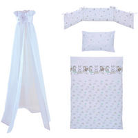 RÁCSOS KISÁGY SZETT 4 részes Modern Clouds  - fehér/szürke, Trend, textil (100/135cm) - Patinio