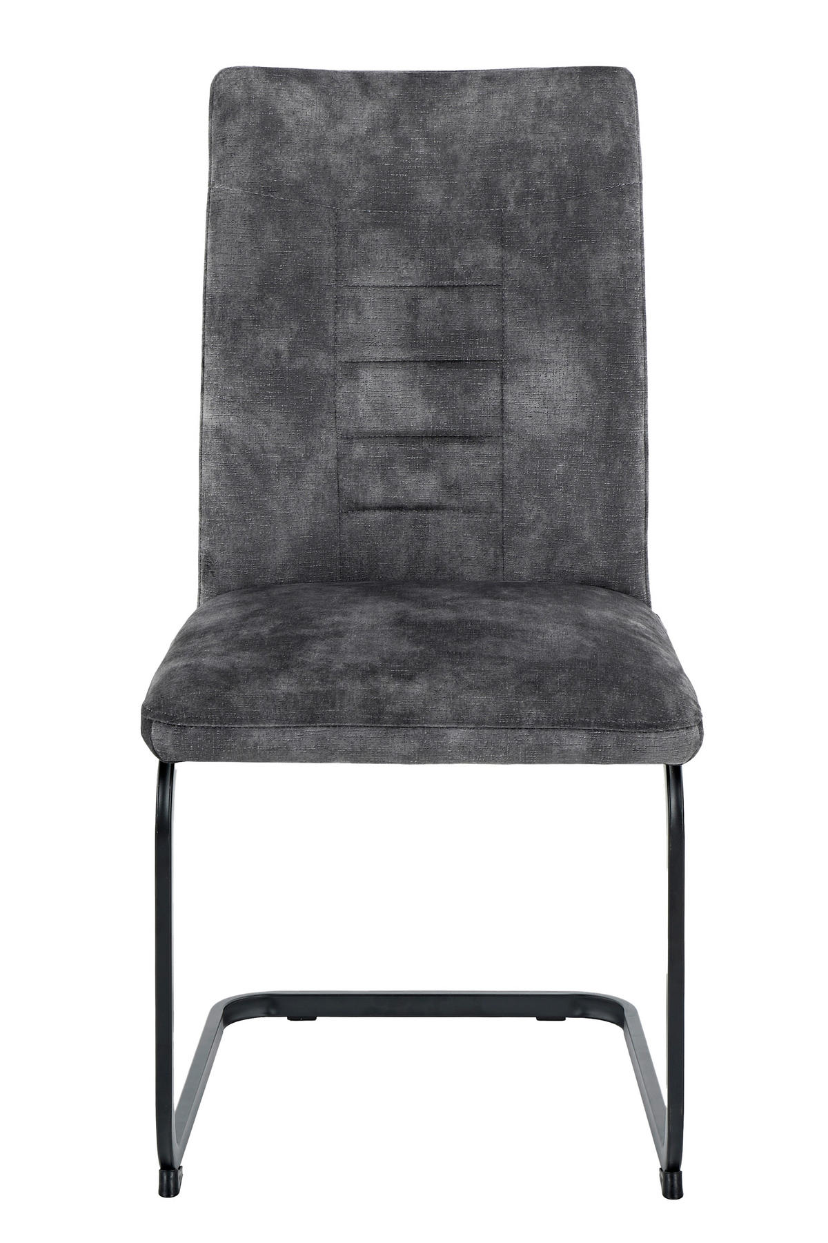 SCHWINGSTUHL-SET 4 Stück  in Stahl Samt, Mikrofaser  - Anthrazit/Schwarz, MODERN, Textil/Metall (49/98/61cm) - MID.YOU