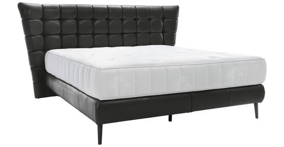BOXSPRINGBETT 180/200 cm in Schwarz - Schwarz, Design, Leder/Holz (180/200cm) - Esposa