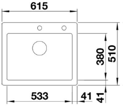 SPÜLE 106216  - Schwarz, Basics, Keramik (61,5/51/17,5cm) - HKT
