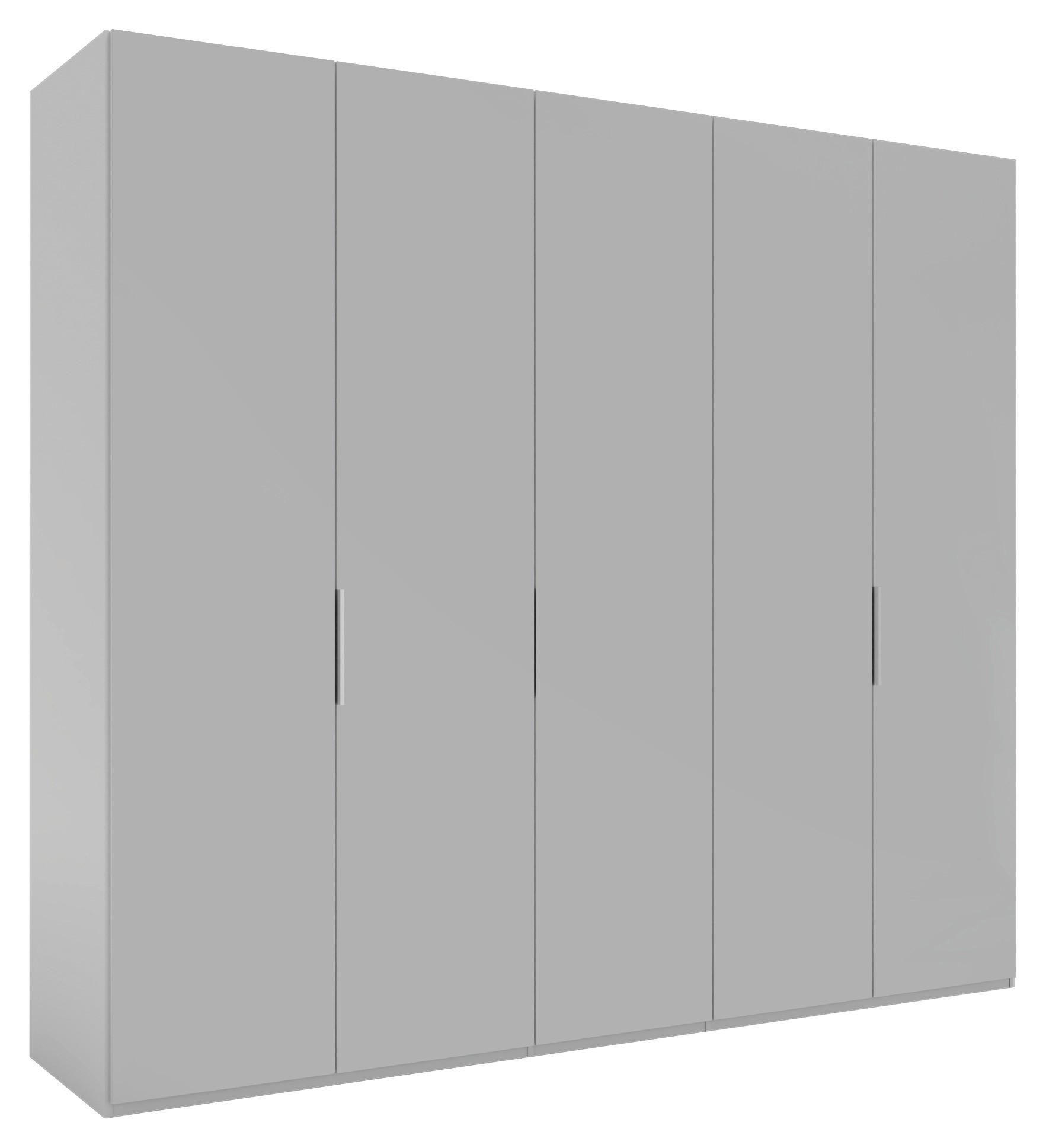 DREHTÜRENSCHRANK 250/223/62 cm 5-türig Grau  - Alufarben/Grau, KONVENTIONELL, Glas/Holzwerkstoff (250/223/62cm) - Novel