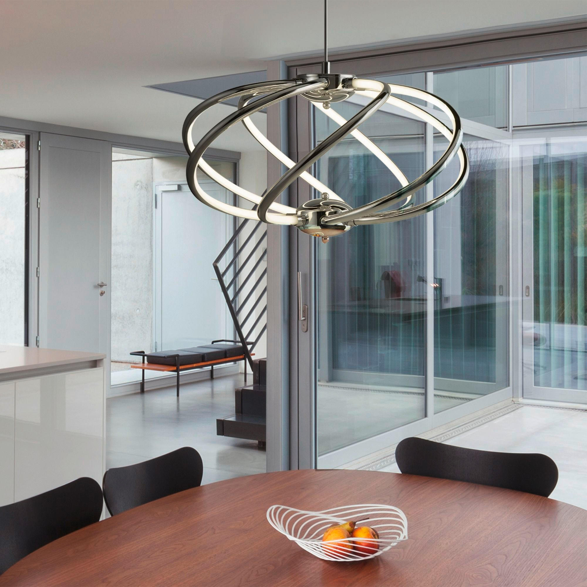 LED-HÄNGELEUCHTE 51/50 cm  - Chromfarben, Basics, Kunststoff/Metall (51/50cm)