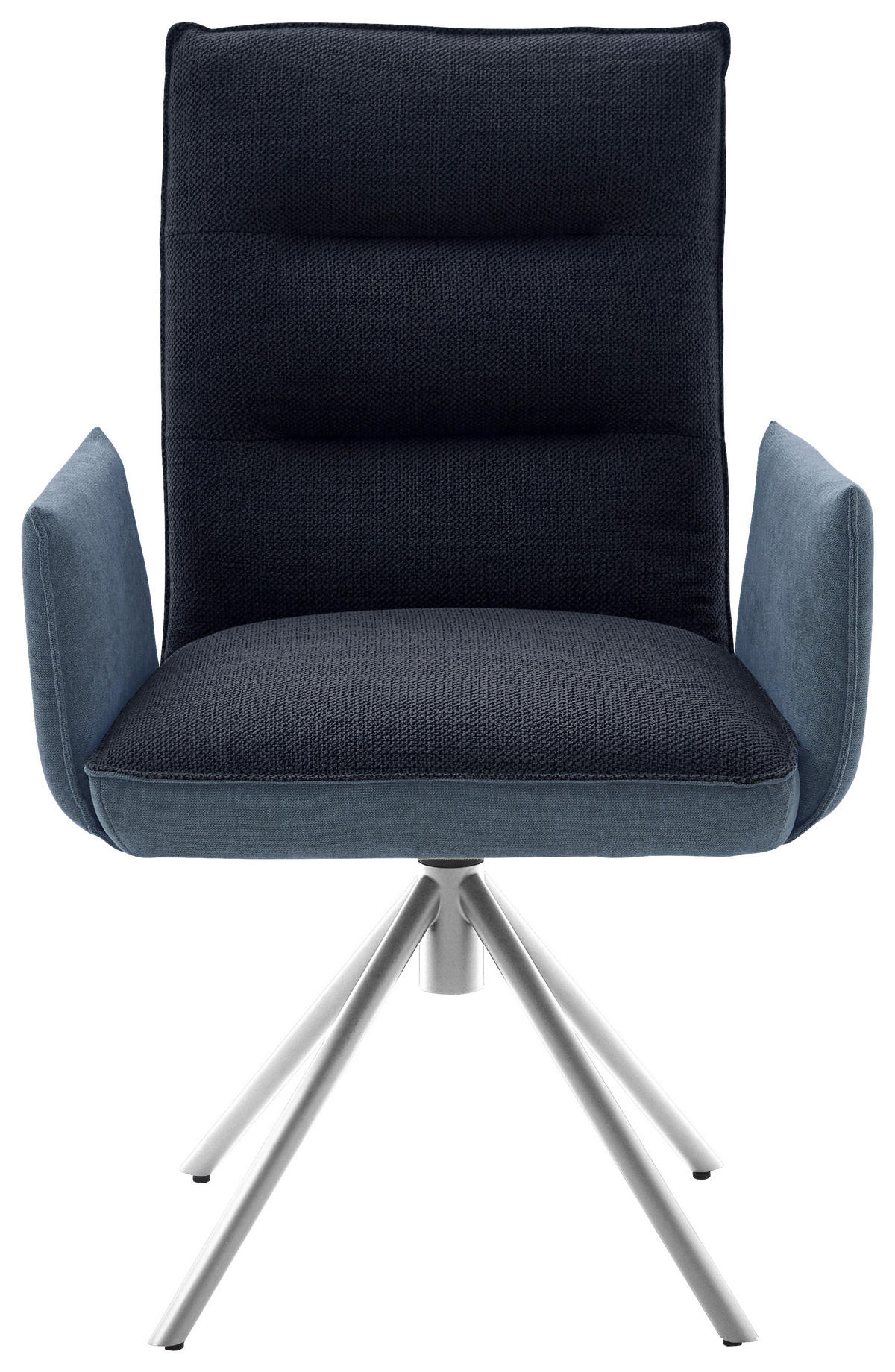 ARMLEHNSTUHL DREHBAR 360°  in Flachgewebe  - Blau/Edelstahlfarben, Design, Textil/Metall (59/93/59cm) - Dieter Knoll