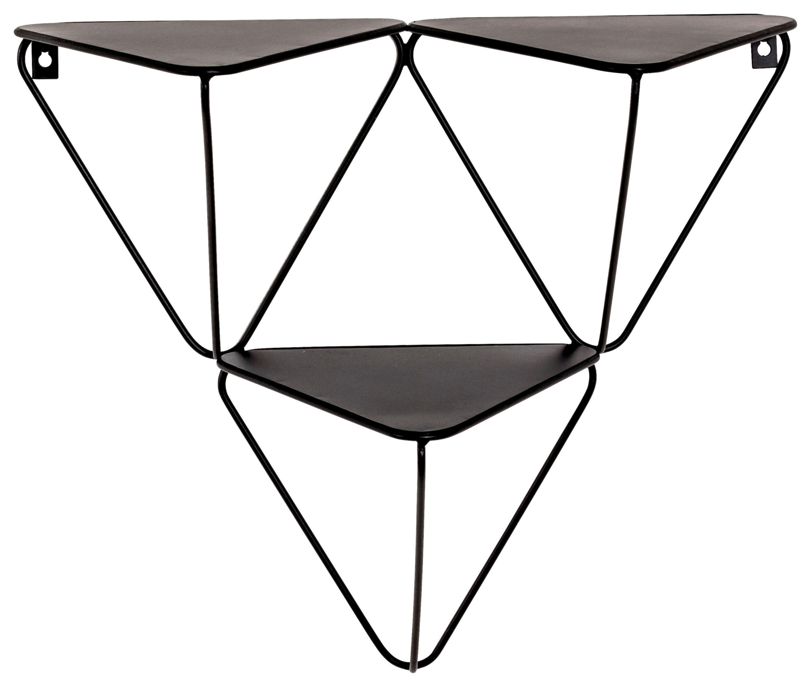 WANDREGAL Schwarz  - Schwarz, Design, Metall (48/42/22cm)