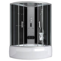 DAMPFDUSCHE 130/130/229 cm  in  - Schwarz/Weiß, Basics, Glas (130/130/229cm) - Sanotechnik