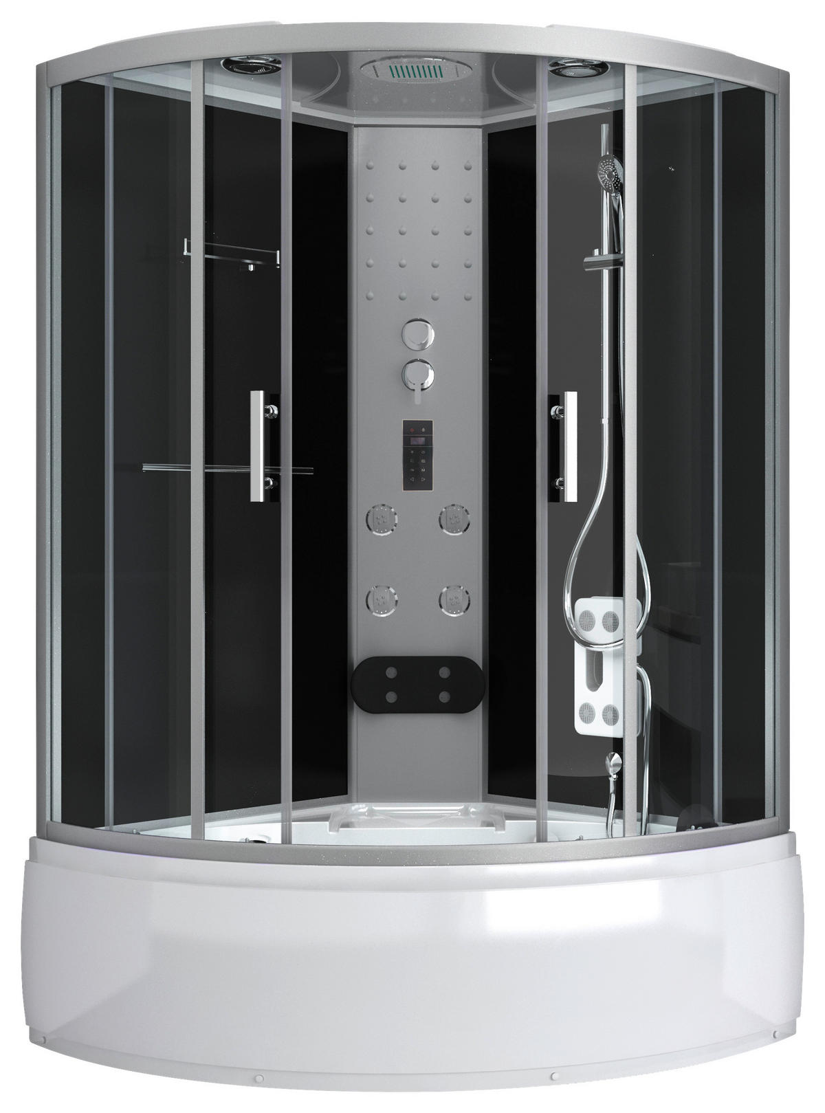 DAMPFDUSCHE 130/130/229 cm  in  - Schwarz/Weiß, Basics, Glas (130/130/229cm) - Sanotechnik