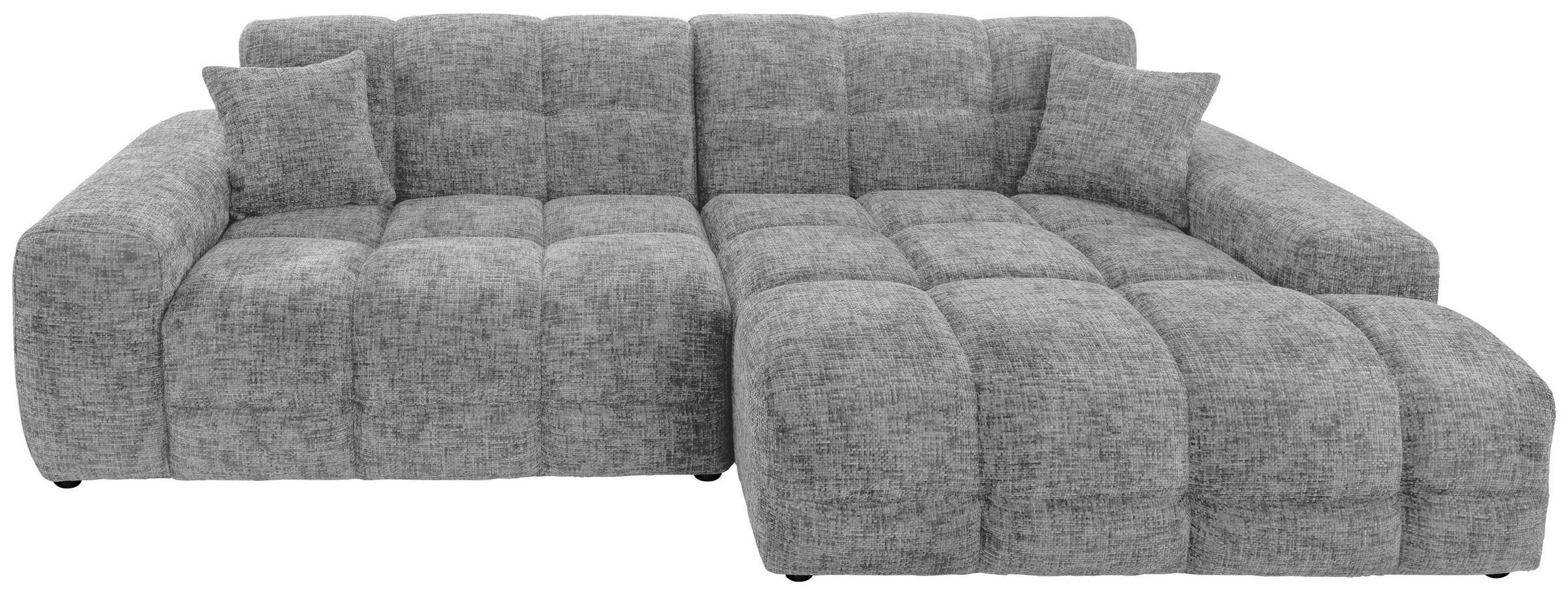 ECKSOFA Bosco Silberfarben Struktur  - Silberfarben/Schwarz, MODERN, Kunststoff/Textil (301/152cm) - Livetastic