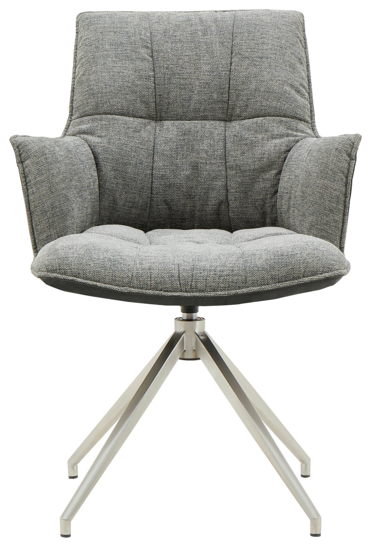 ŽIDLE S PODRUČKAMI, nerezová ocel, mikrovlákno, vzhled lnu, antracitová, světle šedá - černá/světle šedá, Design, kov/textil (59/89,5/63cm) - Novel