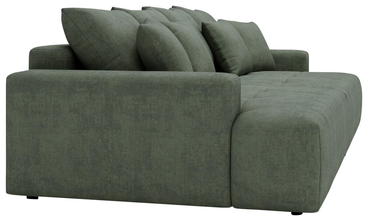 BIGSOFA ADELE Chenille Dunkelgrün  - Dunkelgrün/Schwarz, Design, Kunststoff/Textil (270/85/136cm) - Livetastic