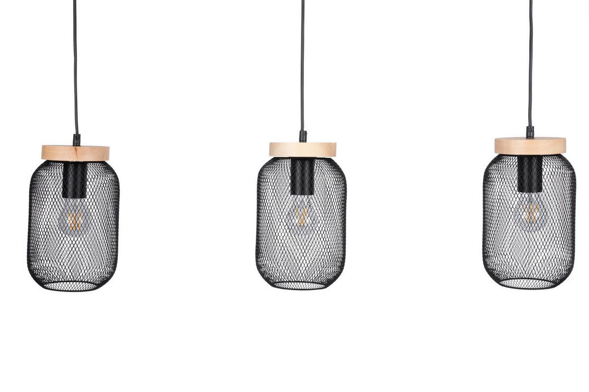 HÄNGELEUCHTE 16/120 cm  - Schwarz, LIFESTYLE, Holz/Metall (16/120cm) - Marama