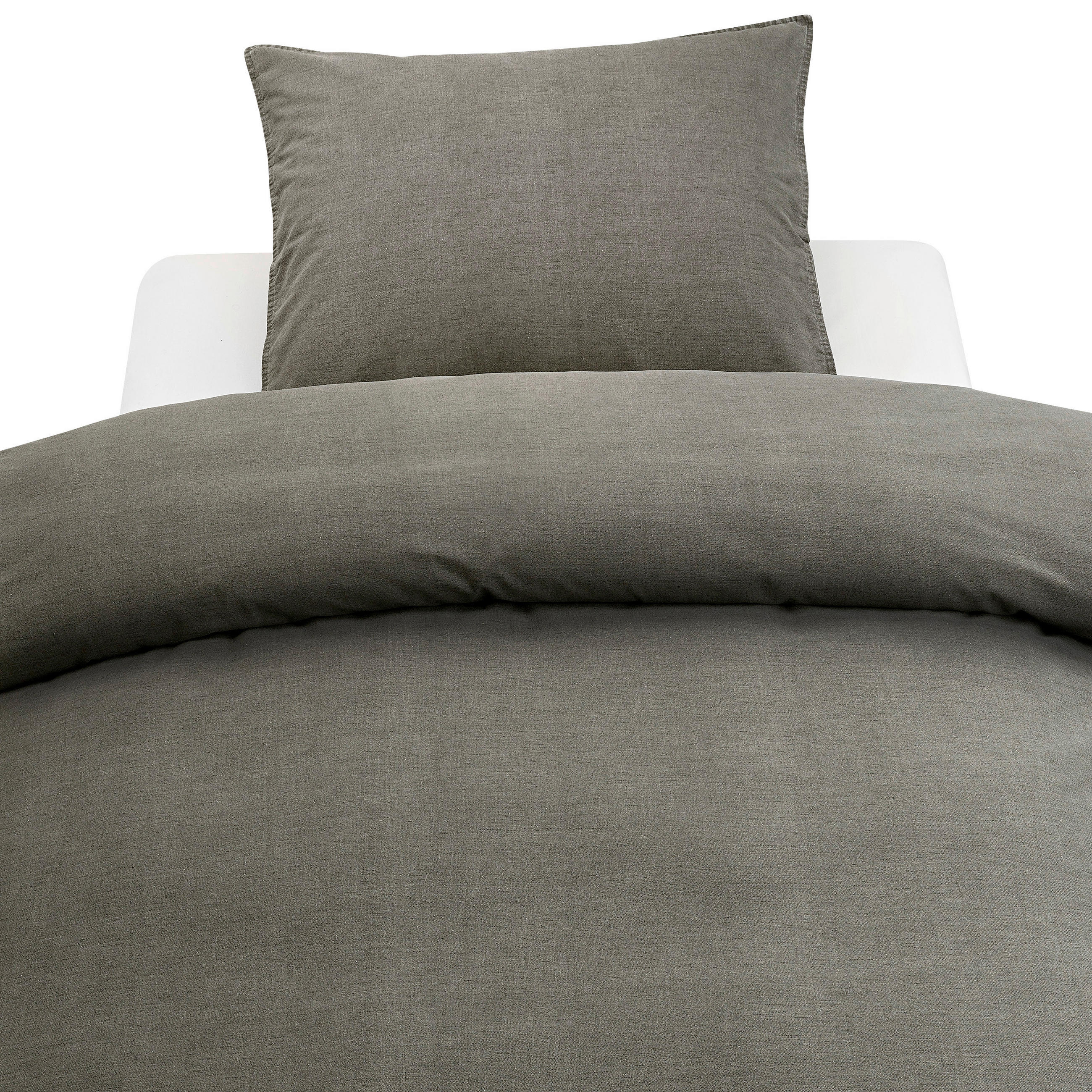 PÅSLAKANSET linneimitation 150/210 cm  - grå, Klassisk, textil (150/210cm)