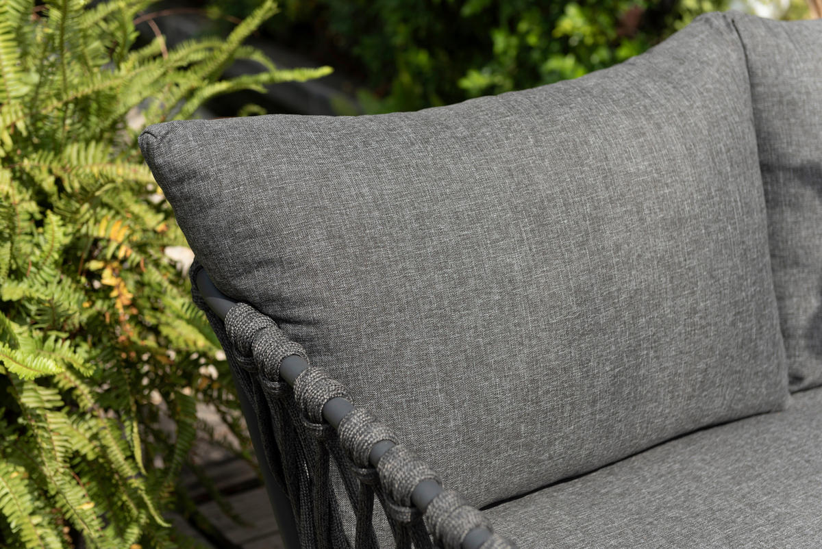 LOUNGESOFA  - Grau/Teakfarben, Design, Holz/Textil (242/164,5cm) - Ambia Garden
