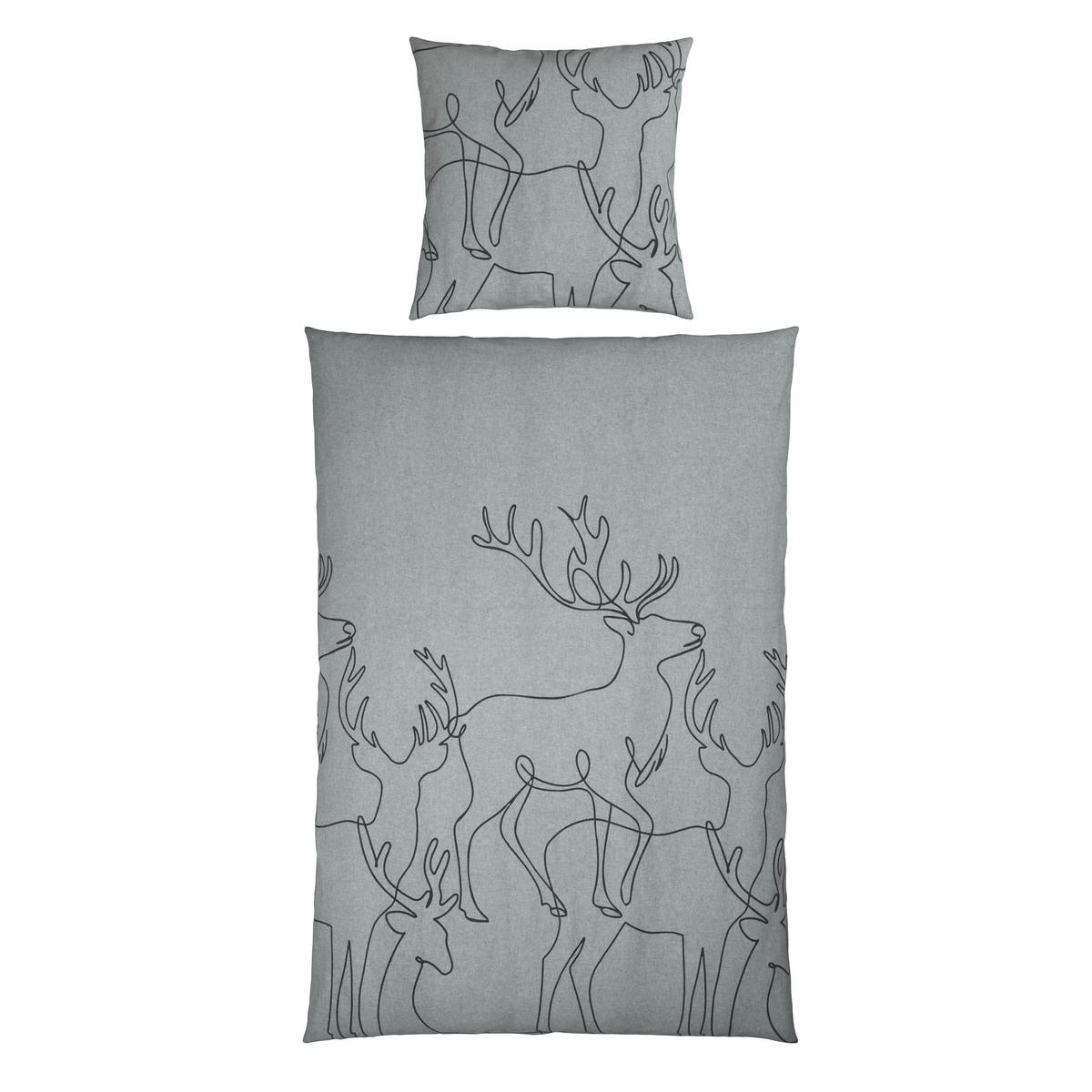 BETTWÄSCHE Flanell 135/200 cm  - Hellgrau, Design, Textil (135/200cm) - Novel