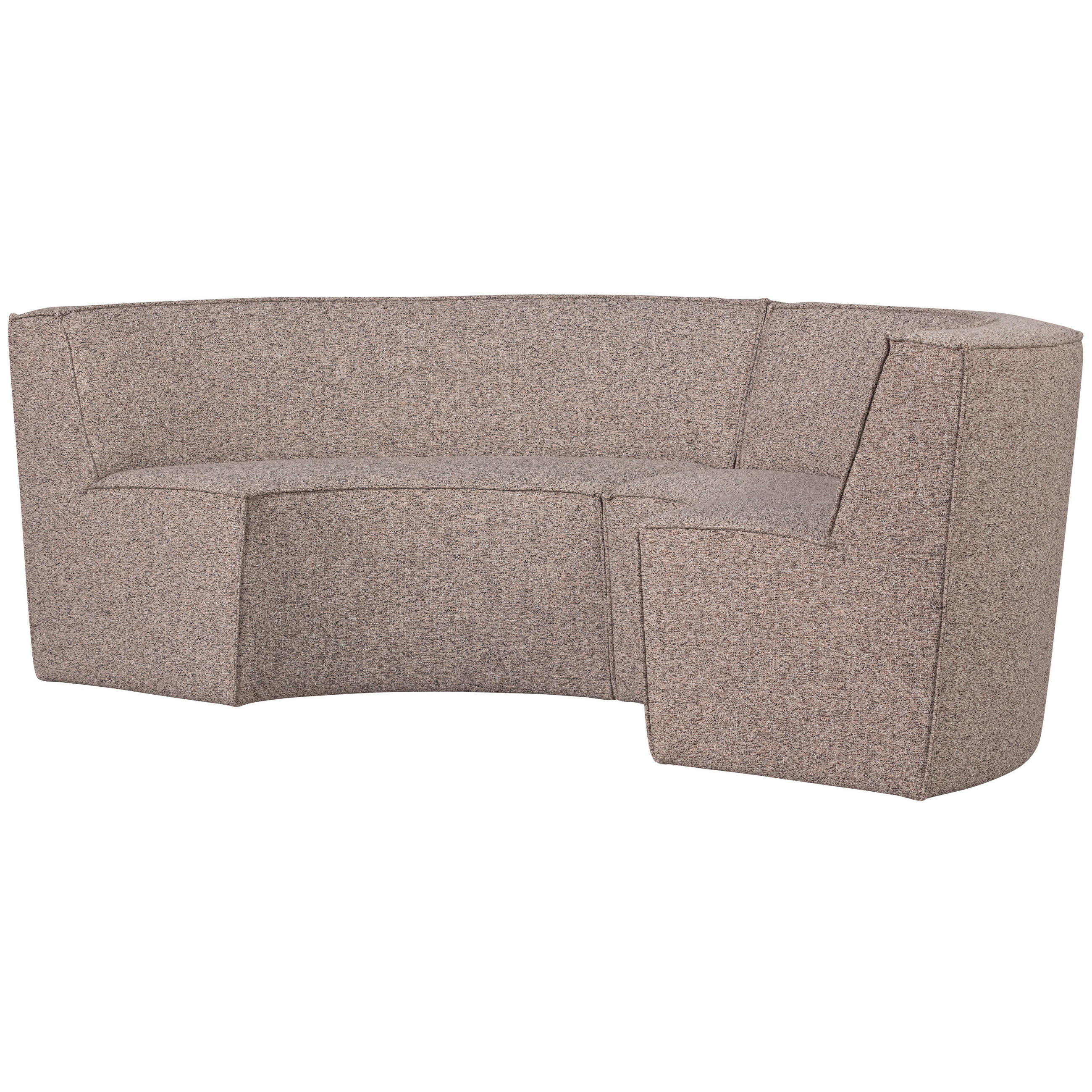 ECKBANK Webstoff Sandfarben Kunststoff   - Sandfarben/Schwarz, Design, Kunststoff/Textil (262/85/131cm) - Livetastic
