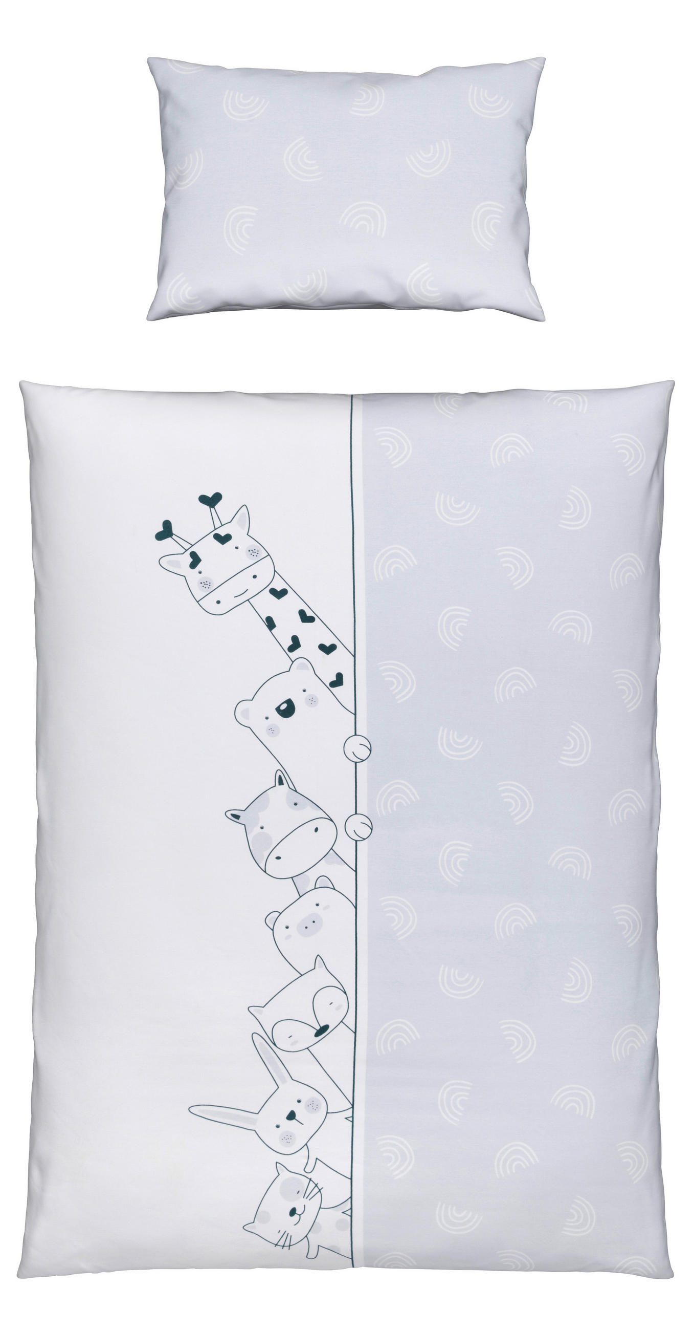 DETSKÁ POSTEĽNÁ BIELIZEŇ 100/135 cm - sivá/biela, Design, textil (100/135cm) - Avelia