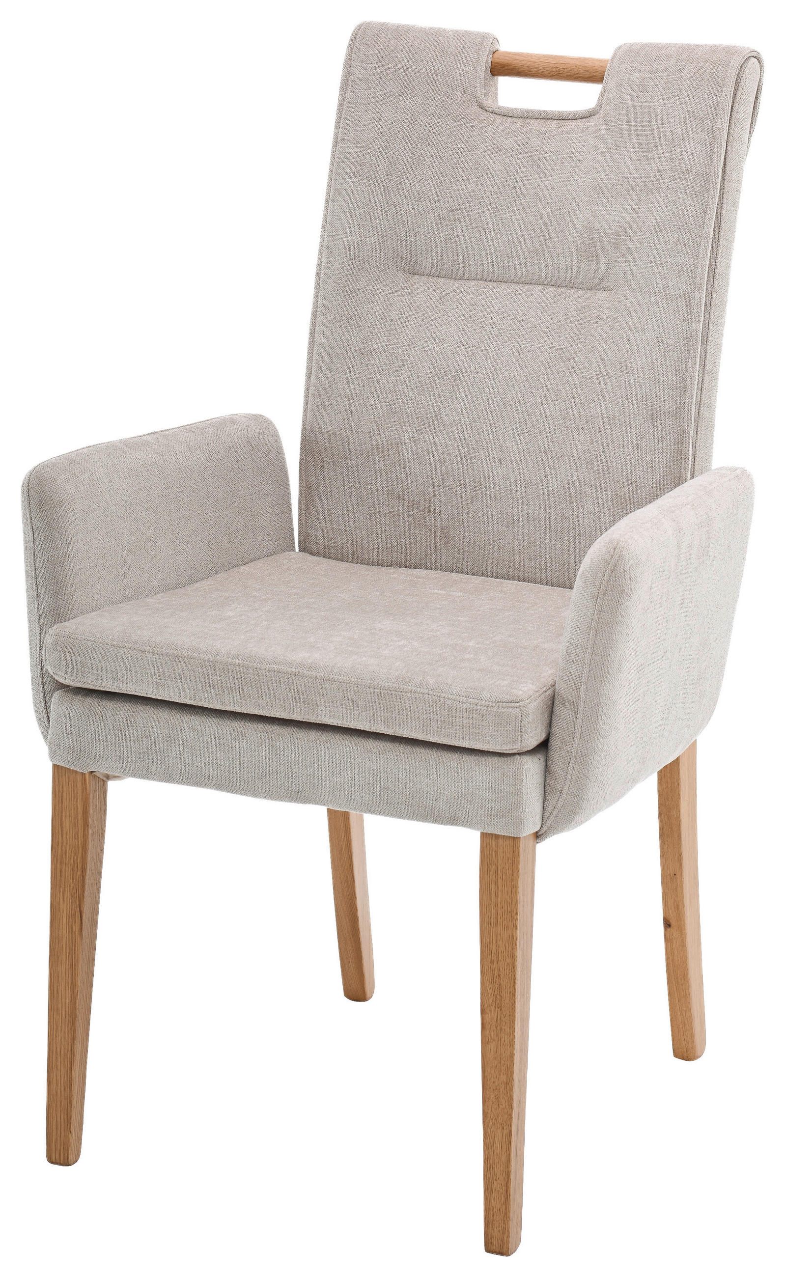 Armlehnstuhl Vega 2 Beige Eiche Massiv, B: 61 cm