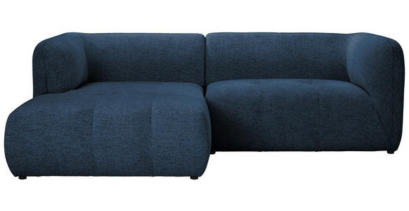 ECKSOFA Dunkelblau Chenille  - Schwarz/Dunkelblau, KONVENTIONELL, Kunststoff/Textil (164/255cm) - Ambia Home