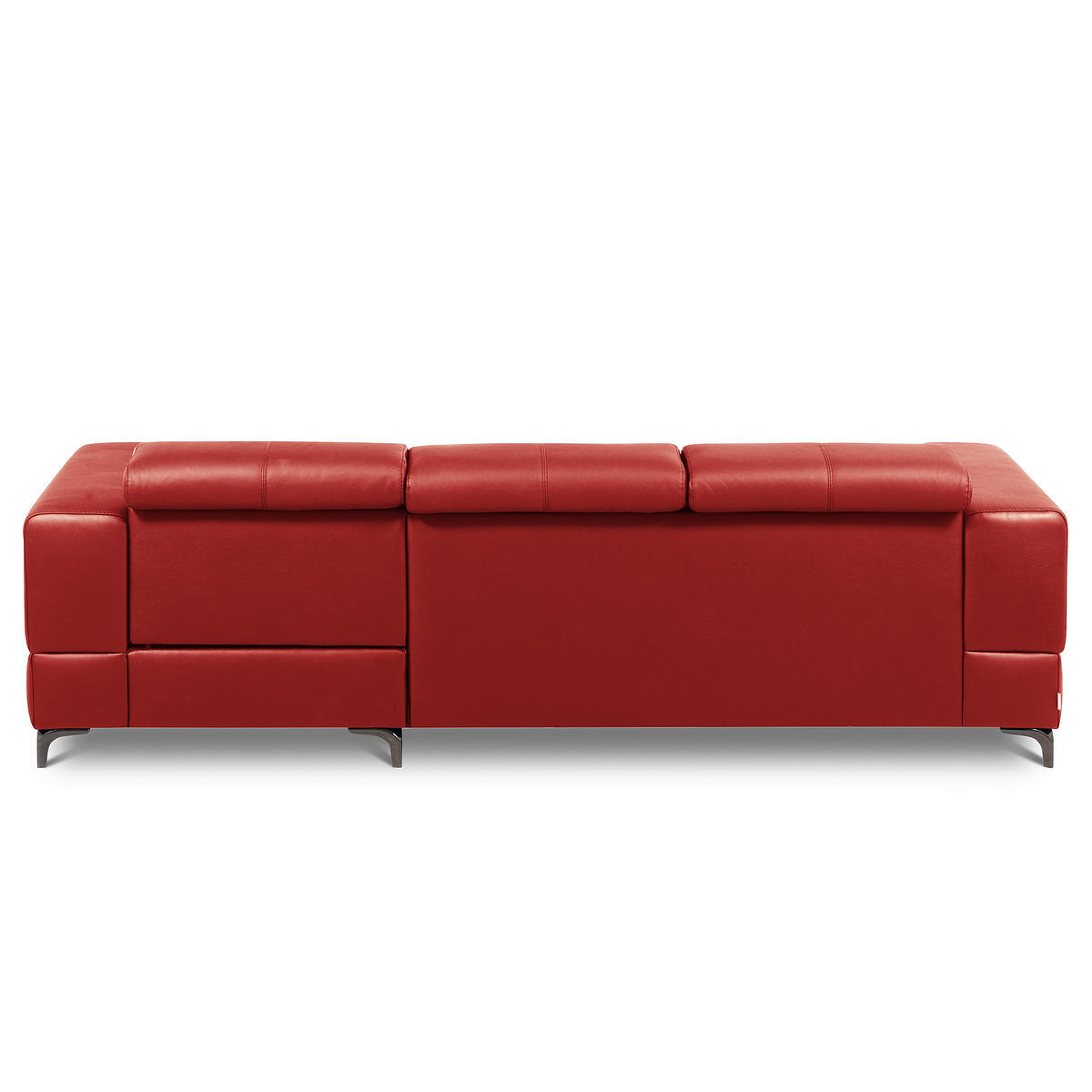ECKSOFA  in Lederlook Echtleder Rot  - Rot/Schwarz, Design, Leder/Textil (247/173cm) - Livetastic