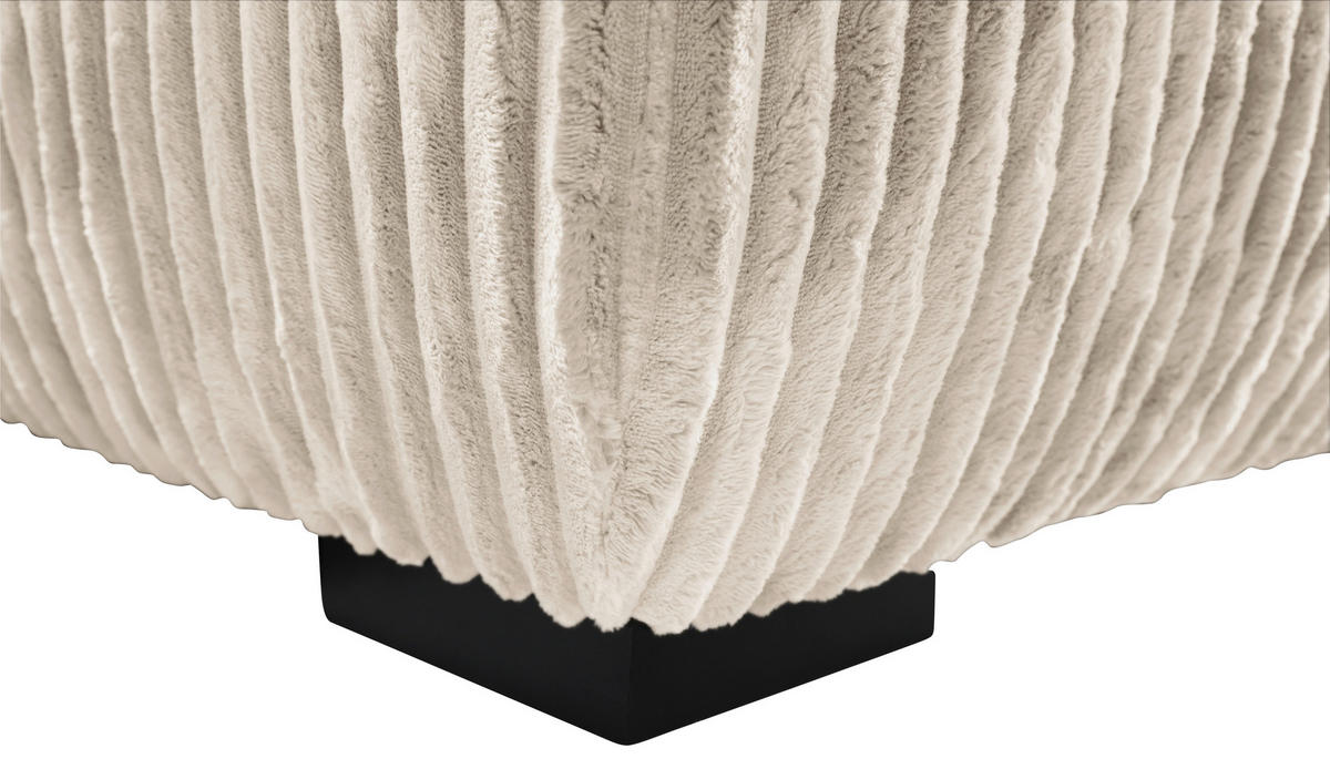 ECKSOFA in Cord Creme  208/322 cm  - Creme/Schwarz, MODERN, Holz/Textil (208/322cm) - Carryhome