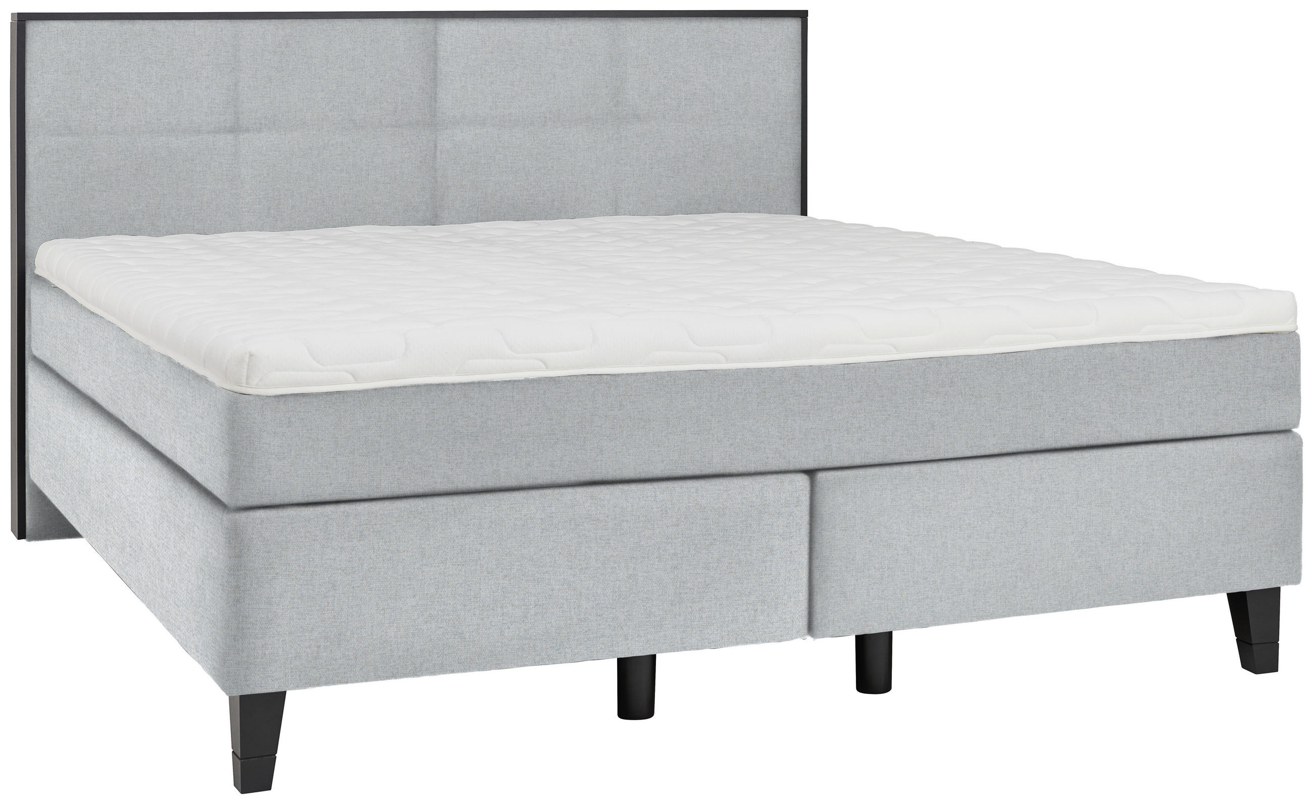 BOXSPRINGBETT 160/200 cm  in Mintgrau  - Mintgrau/Schwarz, Design, Holz/Textil (160/200cm) - Hom`in