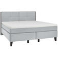 BOXSPRINGBETT 160/200 cm  in Mintgrau  - Mintgrau/Schwarz, Design, Holz/Textil (160/200cm) - Hom`in