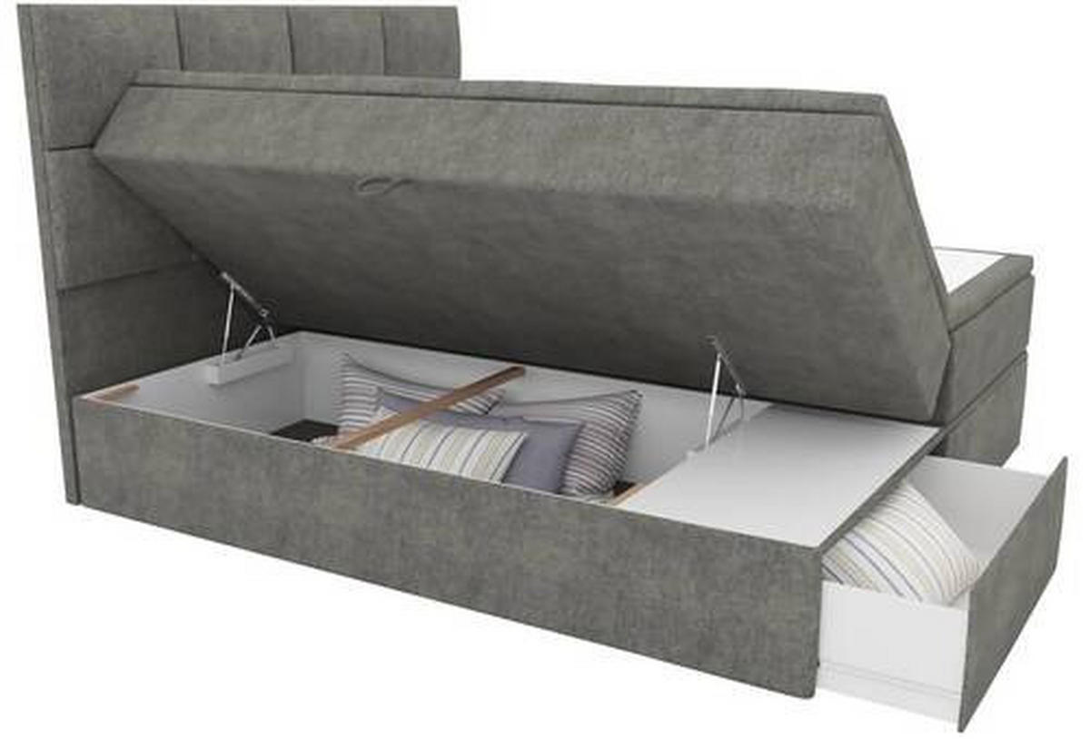 BOXBETT 140/200 cm  in Schlammfarben  - Schlammfarben/Schwarz, Konventionell, Kunststoff/Textil (140/200cm) - Boxxx