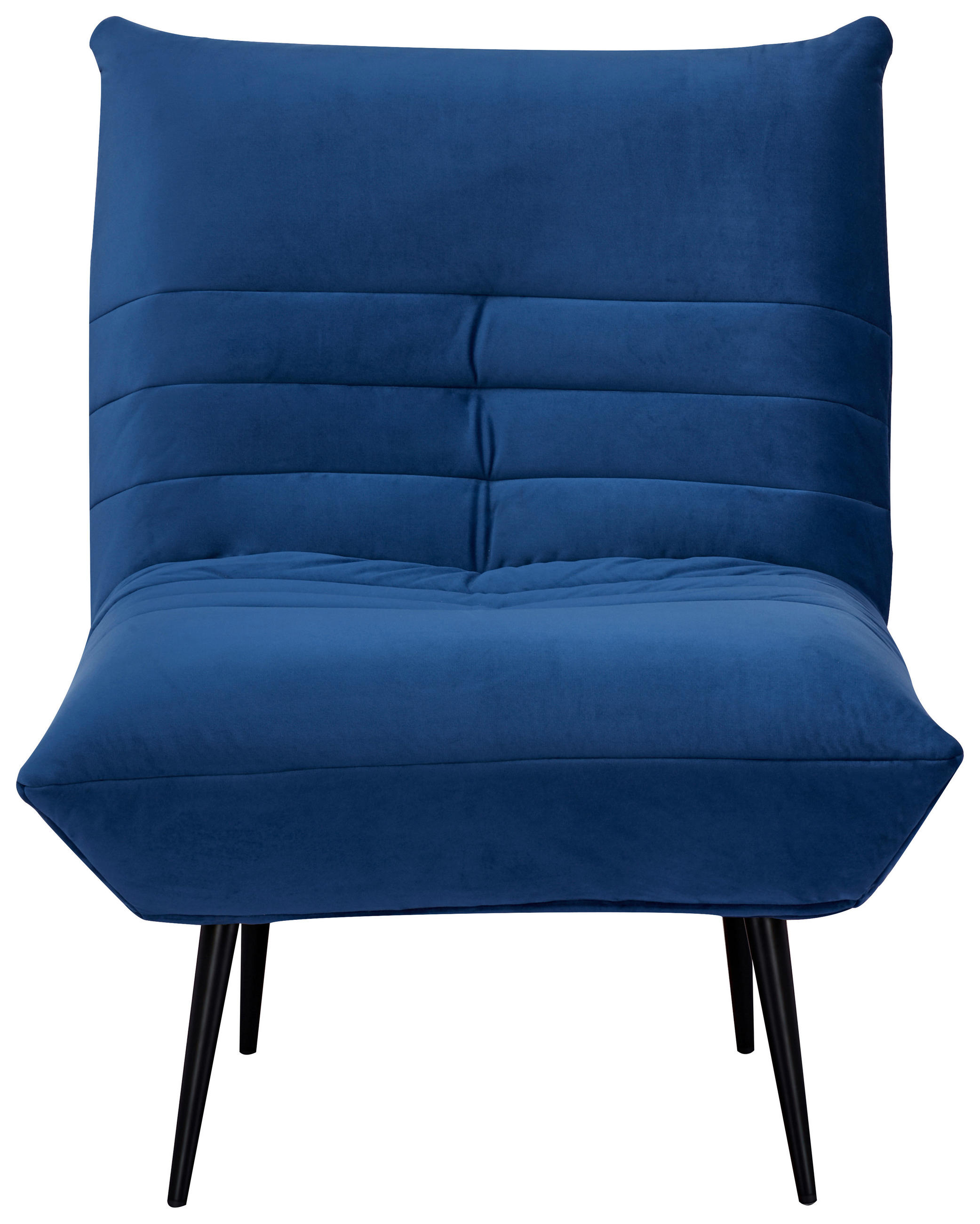 SESSEL Samt Blau    - Blau/Schwarz, MODERN, Textil/Metall (75/92/87cm) - MID.YOU